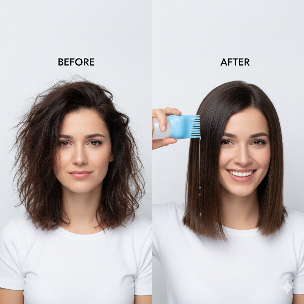 Applicator bottle with comb cap